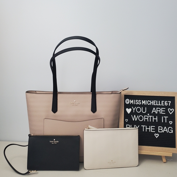 kate spade Handbags - Kate Spade Staci Leather Tote Bag Set. NWT